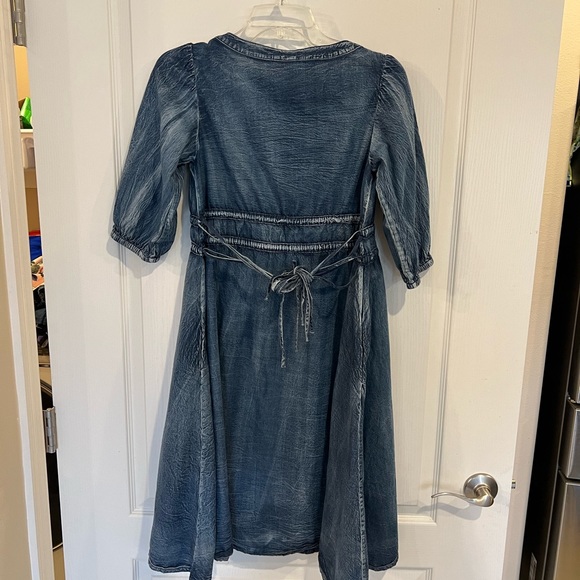 Keer Qiaowa Denim Dress with pockets BOHO SZ Small EUC - Picture 3 of 7
